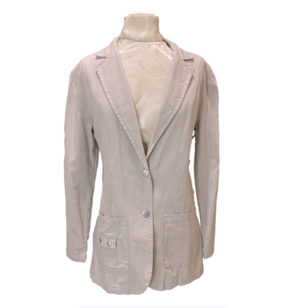 NWT Curve Appeal Women’s Lagenlook Jacket Blazer Size Small Bone Color